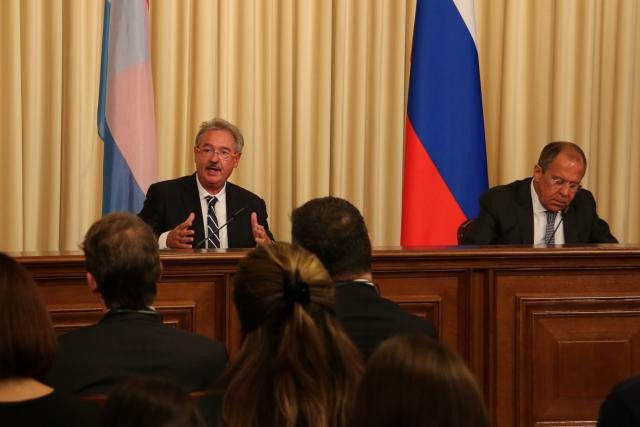 Jean Asselborn et Sergueï Lavrov, ministre des Affaires étrangères de la Fédération de Russie. (Photo: Ministère des Affaires étrangères et européennes)