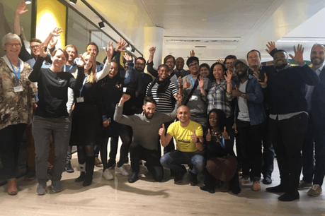 La première édition du programme Catapult, destiné aux fintech proposant des services d’inclusion financière sur le continent africain, a réuni 11 start-up. (Photo: Twitter Lhoft)