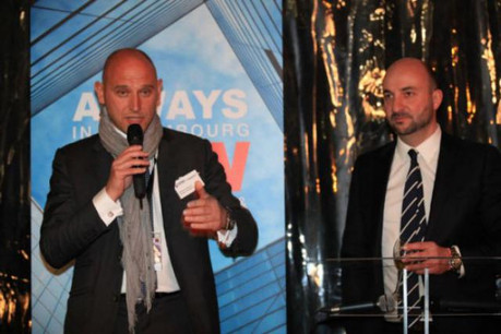 Vincent Bechet (à gauche, avec Étienne Schneider, en 2013 à Cannes) tire du Mipim des sources d'optimisme pour le marché. (Photo: Property partners)