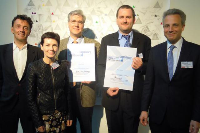 Jean-Luc Henrioul (Root Lines Technology) et Alexander Crawford (Théracule) ont été récompensés pour ces 1er awards. (Photo: Greta Schäfer/CatCap)