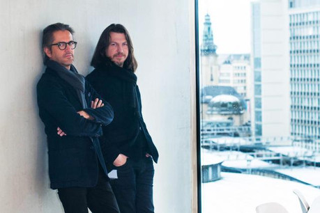 Nico Steinmetz et Arnaud De Meyer sont à la fois investisseurs, maîtres d’œuvre, maîtres d’ouvrage et occupants de leurs nouveaux bureaux. (Photo: Annabelle Denham)