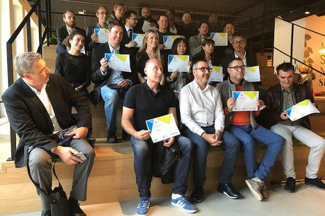 Les 16 start-up sélectionnées étaient réunies lundi soir dans les locaux de Silversquare, à Luxembourg-ville. (Photo: DR)