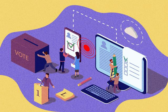 Selon le Premier ministre Xavier Bettel, sans vote électronique, «la surface d’exposition à des cyberattaques se trouve fortement réduite.» (Illustration: Jeler)