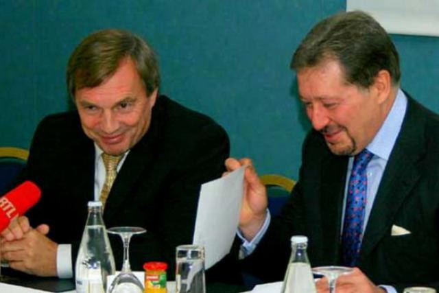 Nicolay Bogachev (à droite) en compagnie du ministre Jeannot Krecké en 2007. (Photo : eco.public.lu)