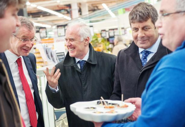 Good taste: Auchan’s Otto Gardin, Irish ambassador Peadar Carpenter (centre) and Andrew Doyle enjoy Irish fare at Auchan
LaLa La Photo