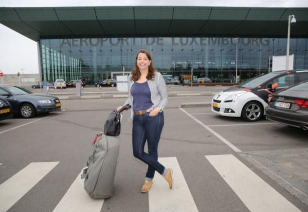 
	Hilary Fitzgibbon in front of Findel Airport
 Steve Eastwood