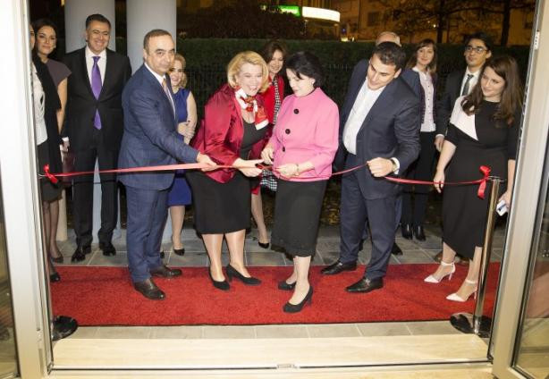 
	Léa Linster (centre) opening the Azerbaijani cultural centre on Thursday
 Steve Eastwood