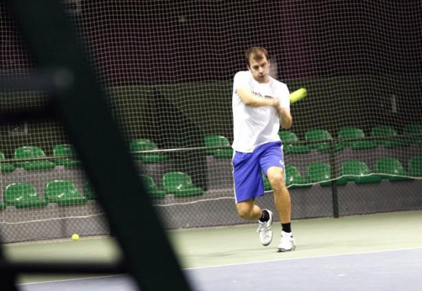 
	Gilles Muller practicing in 2011
 Olivier Minaire (archives)