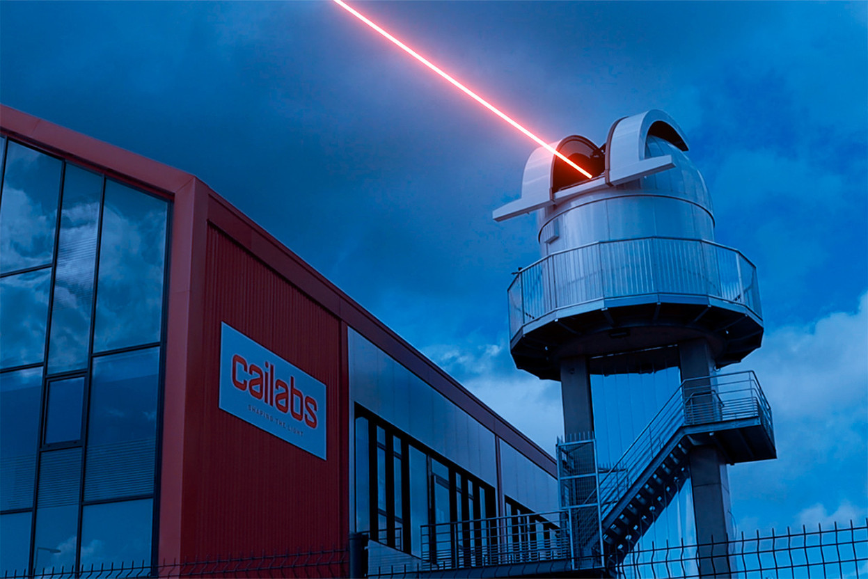 Among the technologies it is developing, Cailabs is working on laser communication between satellites or between a satellite and the Earth, by erasing the impact of atmospheric turbulence. (Photo: Cailabs)