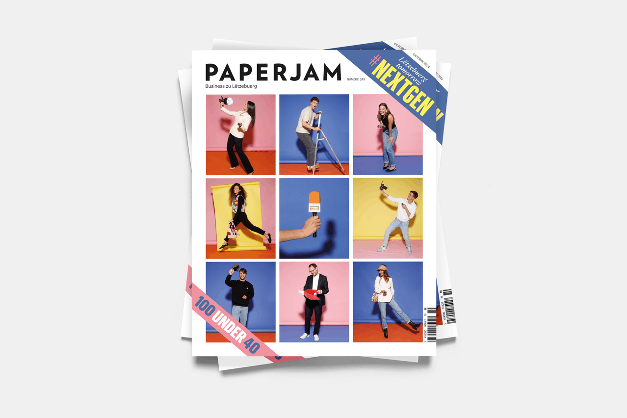 One hundred of Luxembourg’s under-40 economic leaders to follow are featured on the new Paperjam magazine. Photo: Guy Wolff/Maison Moderne. Cover: Serge Ricco