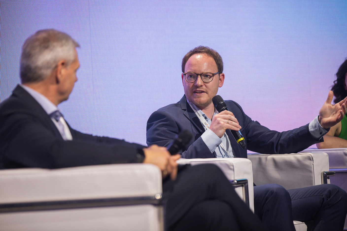 Terry Gregory (Liser) spoke on a panel on AI and digital skills during the Nexus 2025 tech conference at Luxexpo, 18 June. Photo: Jordan Koenig