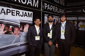 Prathamesh Sinkar (Student), Anvith Reddy Basireddy et Aryan Barretto (Luxembourg School of Business). (Photo: Lux Photo Pro /Nexus Luxembourg)