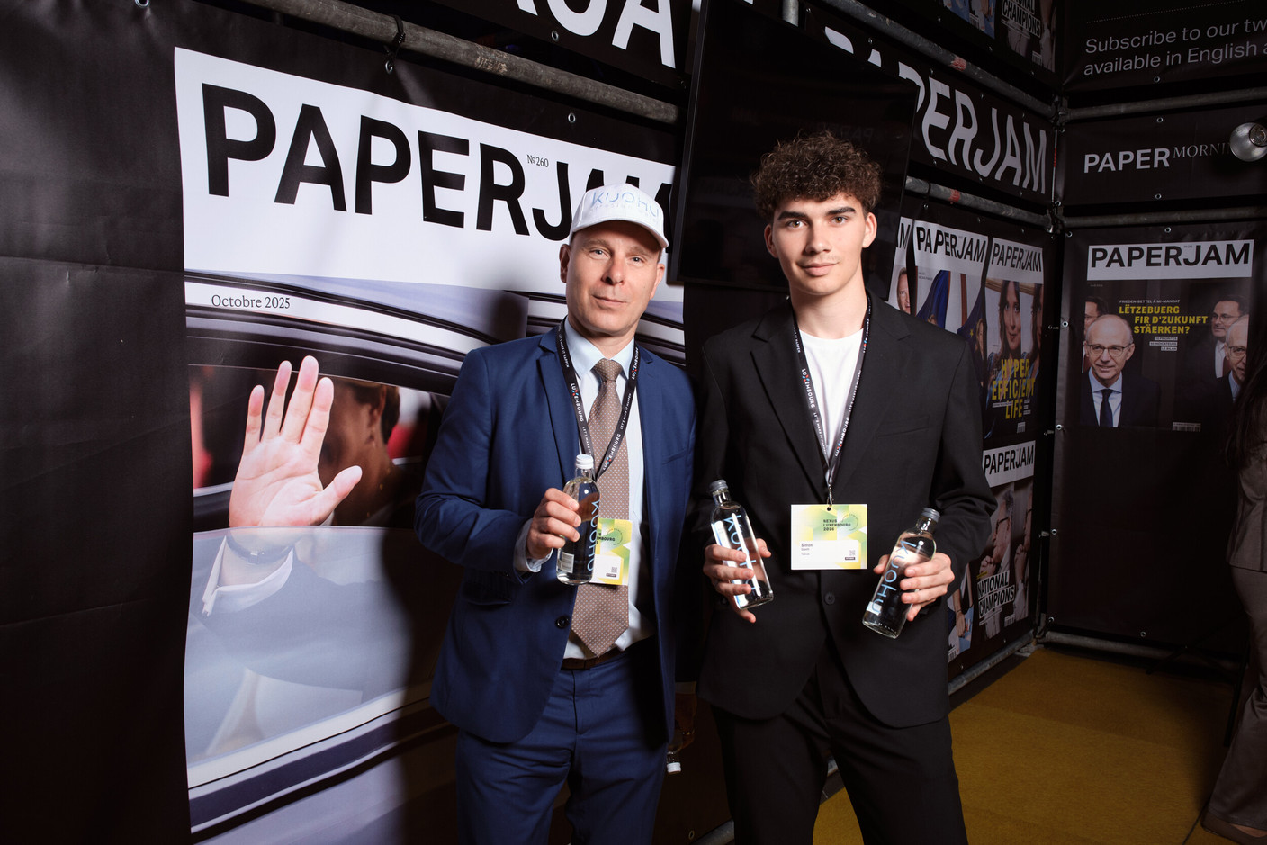 Charles Petit-Debut (Kuohu Artesian Waters) and Simon Capelli (Paperjam). (Photo: Lux Photo Pro /Nexus Luxembourg)
