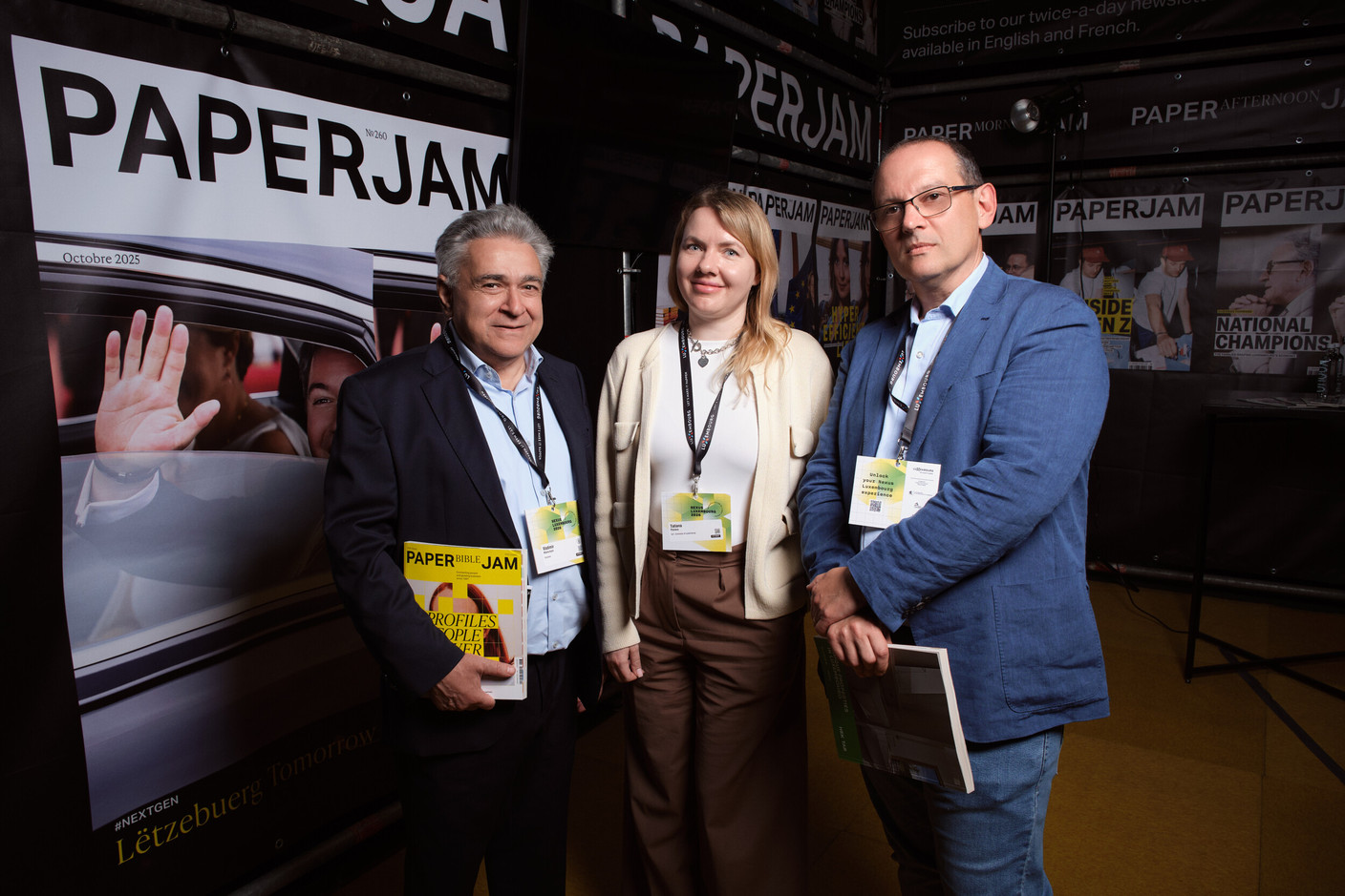 Vladimir Khanumyan (Chairman) on the left, Tatiana Petrova (SnT, University of Luxembourg) in the centre. (Photo: Lux Photo Pro /Nexus Luxembourg)