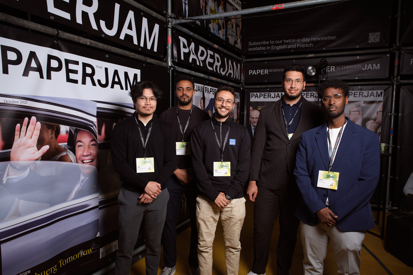Louis Weber, Abiel Gebrekidan, Malek Chargui, Aymen Ben Omrane et Mahmud Ali (CRAB Traceability Systems) (Photo: Lux Photo Pro /Nexus Luxembourg)