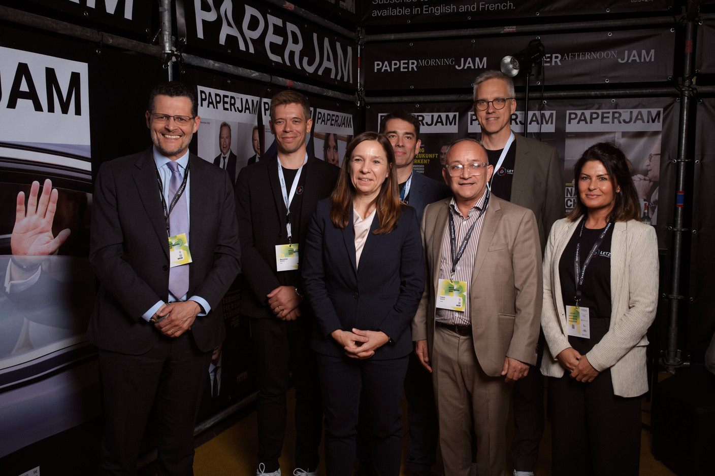 Adel Nabhan (Paperjam), Maximilien Spielmann (CGSD), Stéphanie Obertin (Ministry of Digitalisation, Ministry of Research and Higher Education), Francis Gasparotto (Paperjam), Vera Soares (Ministry of Digitalisation) (Photo: Lux Photo Pro /Nexus Luxembourg)