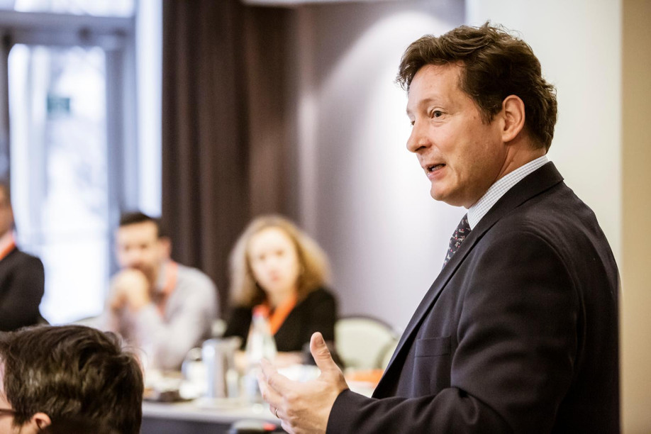 Nicolas Mackel, CEO of Luxembourg for Finance, was appointed speaker of the EU Roundtable of Financial Centers, a new industry forum, on 9 November 2021. Library picture: Nicolas Mackel is seen speaking at a conference in January 2019. Photo credit: Jan Hanrion/Maison Moderne