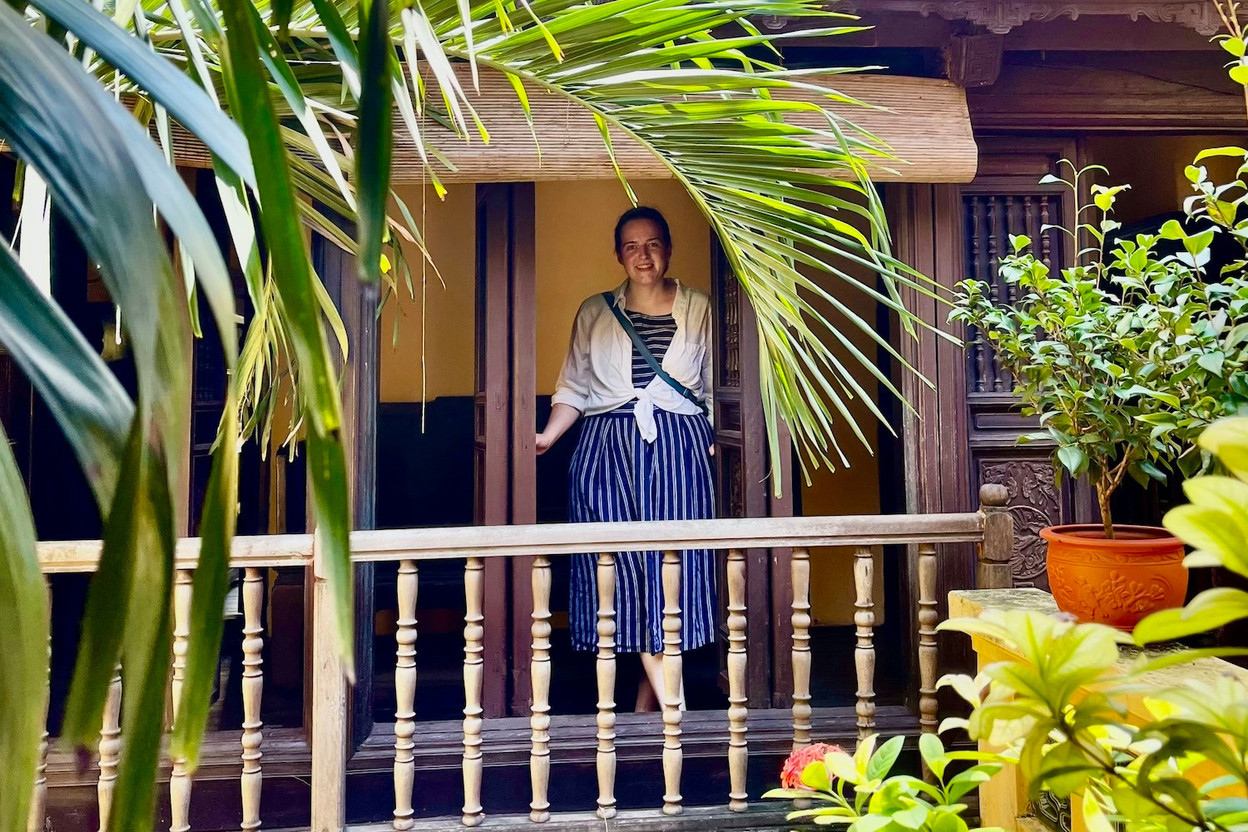 Delano journalist Cordula Schnuer at Heritage House in Hanoi’s Old Quarter, one of many stops and memorable experiences during an 11-week trip through Southeast Asia. Photo: Cordula Schnuer