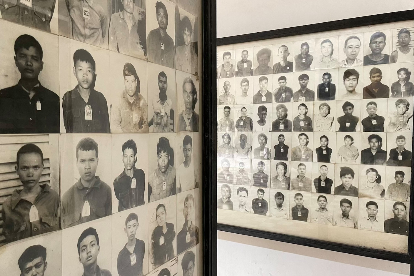 A darker chapter of Cambodian history, with photos of victims on display at the Tuol Sleng genocide museum. Photos: Cordula Schnuer