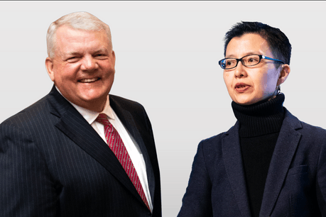 Jim Fitzpatrick, Président et CEO de Nicsa (National Investment Company Service Association), et Sally Wong, CEO de HKIFA (Hong Kong Investment Funds Association). (Photo: Maison Moderne)