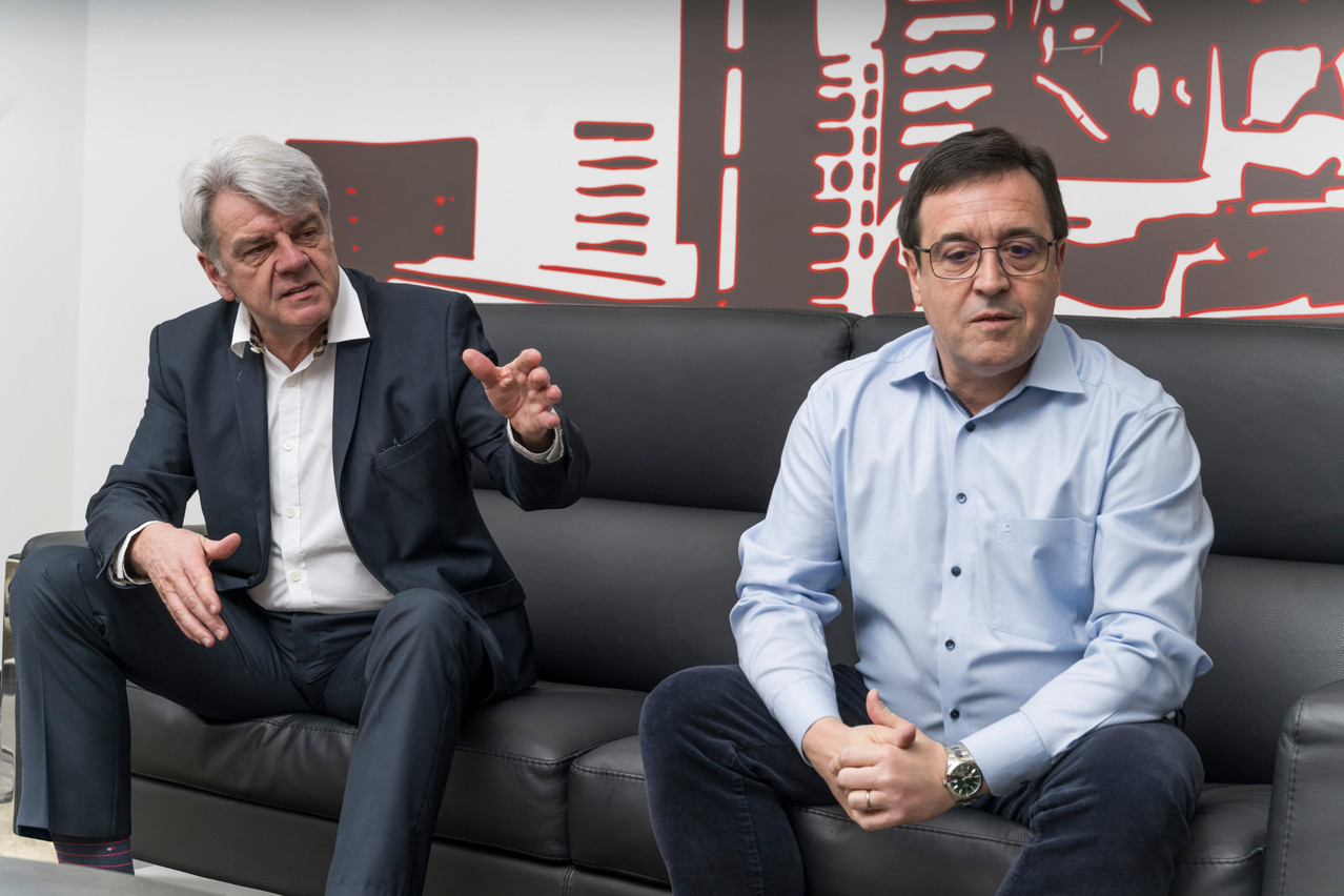 «Le gouvernement écoute les partenaires sociaux, mais cela ne suffit pas: il doit les associer aux décisions qui seront prises», insistent Romain Wolff et Steve Heiliger. (Photo: Nader Ghavami)
