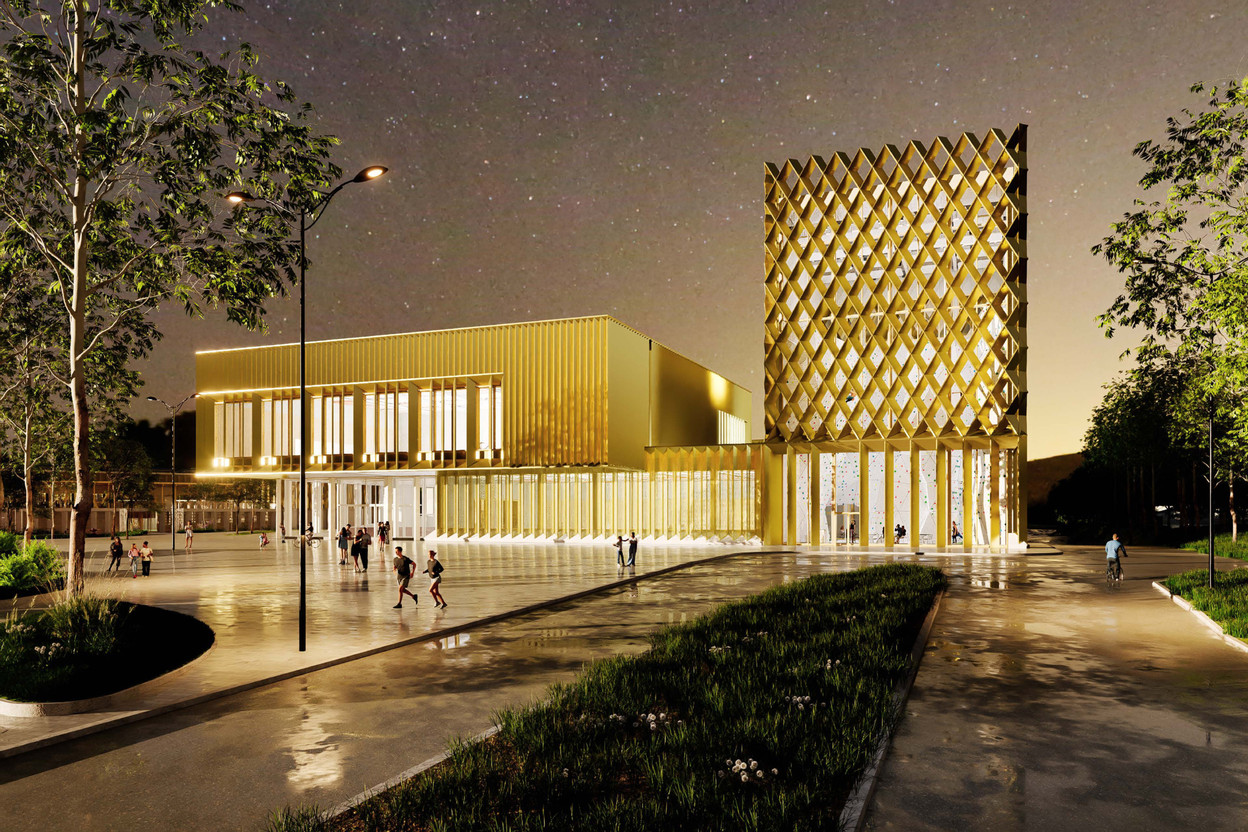 La tour d’escalade est un élément emblématique du site. (Illustration: Jim Clemes Associates, LD Architecten)