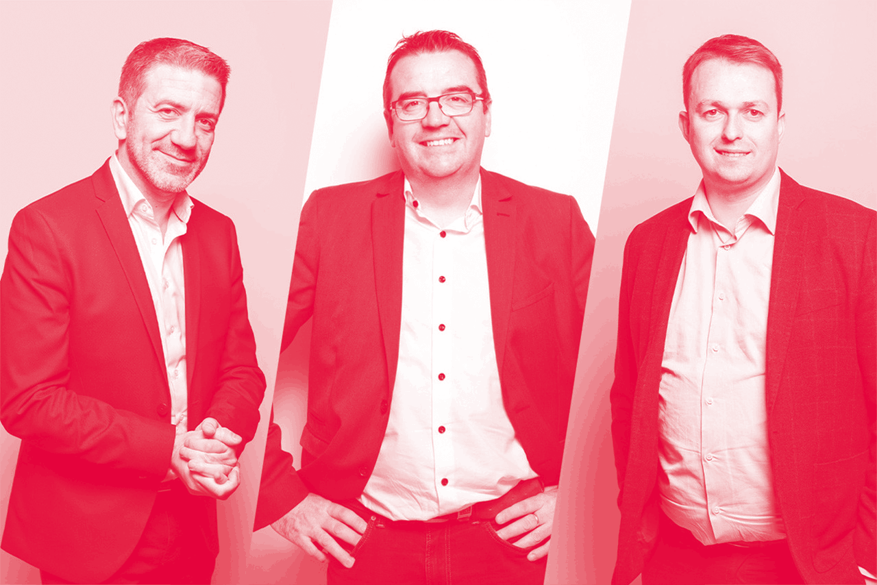 Thierry Labro, Nicolas Léonard et Benoît Theunissen. (Photos et montage: Maison Moderne)