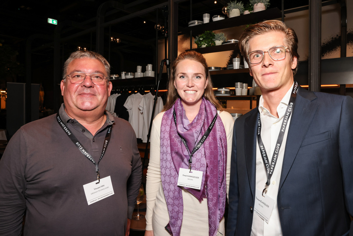Vincent Him (Gresham Technologies), Dinah Kannigiesser (Meliora) et Thomas Blanquier (Meliora). (Photos: Marie Russillo/Maison Moderne)