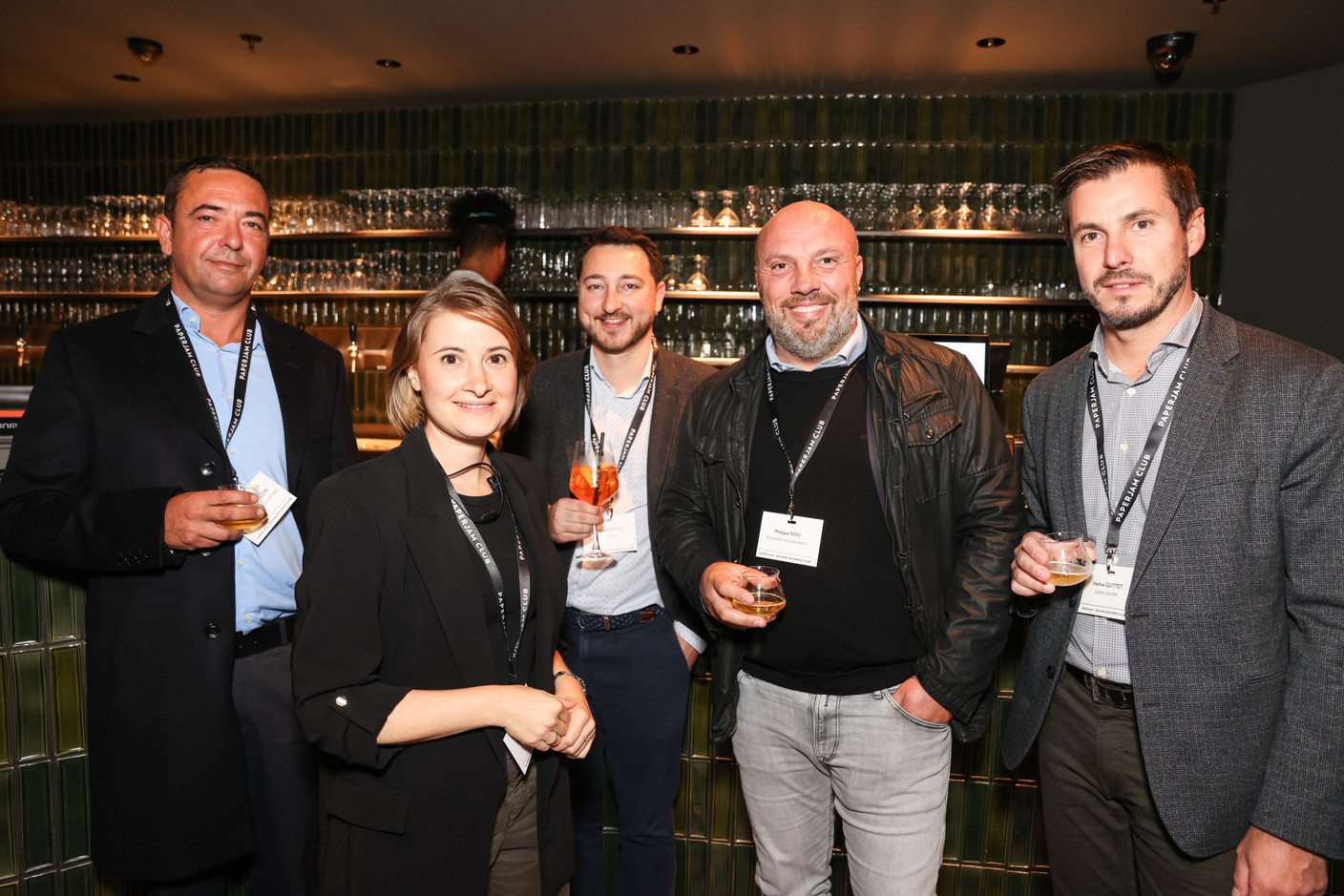 Cyril Peyrouzere (Buro Conseil Luxembourg), Clémentine Venck (G.A.N.G.), Thibault Vittet (Akcean), Philippe Nou (Proworks Design & Build) et Mathias Guittet (Bureau Center). (Photos: Marie Russillo/Maison Moderne)