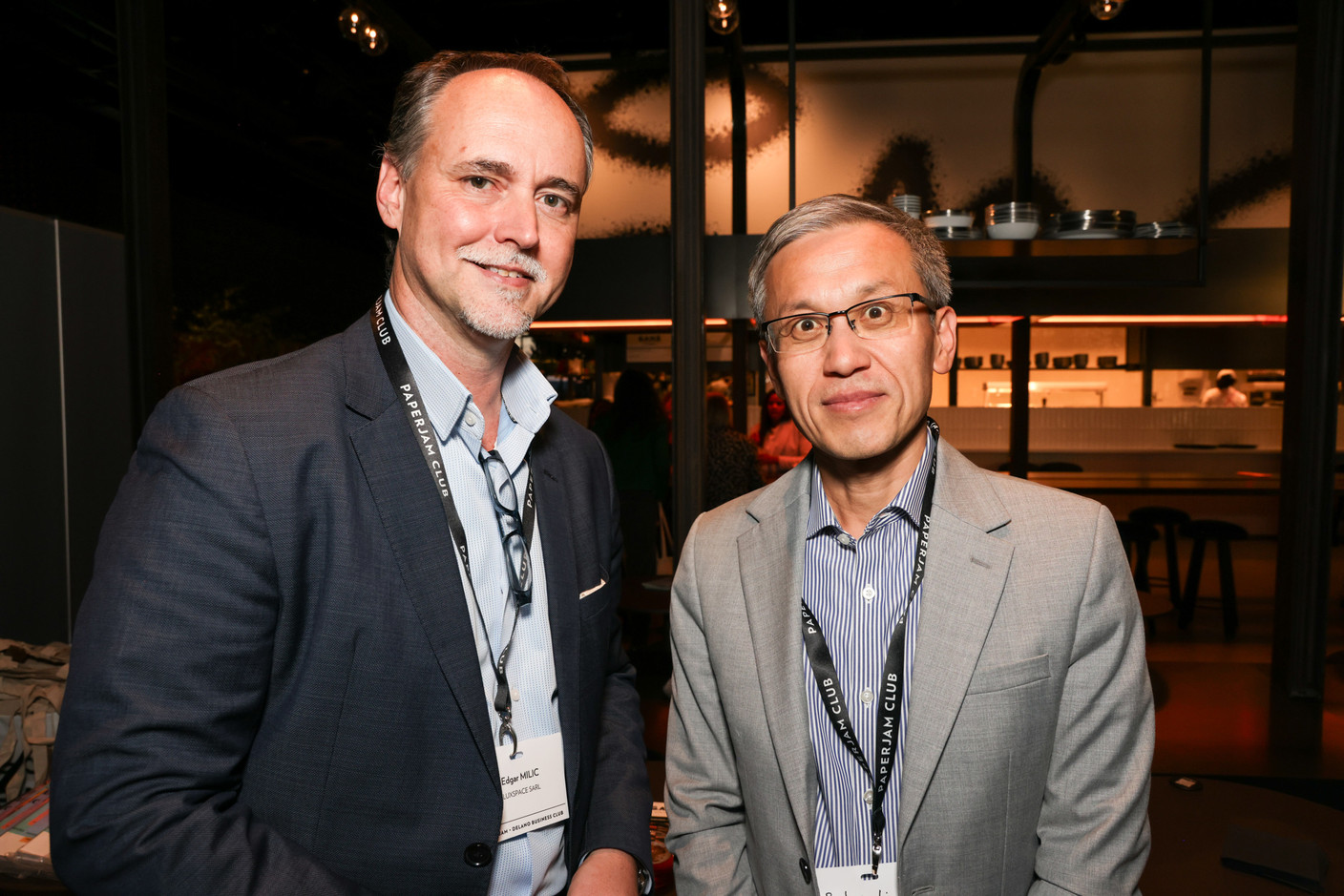 Edgar Milic (LuxSpace) et Baokun Li (China Everbright Bank Co. Ltd. Luxembourg). (Photos: Marie Russillo/Maison Moderne)