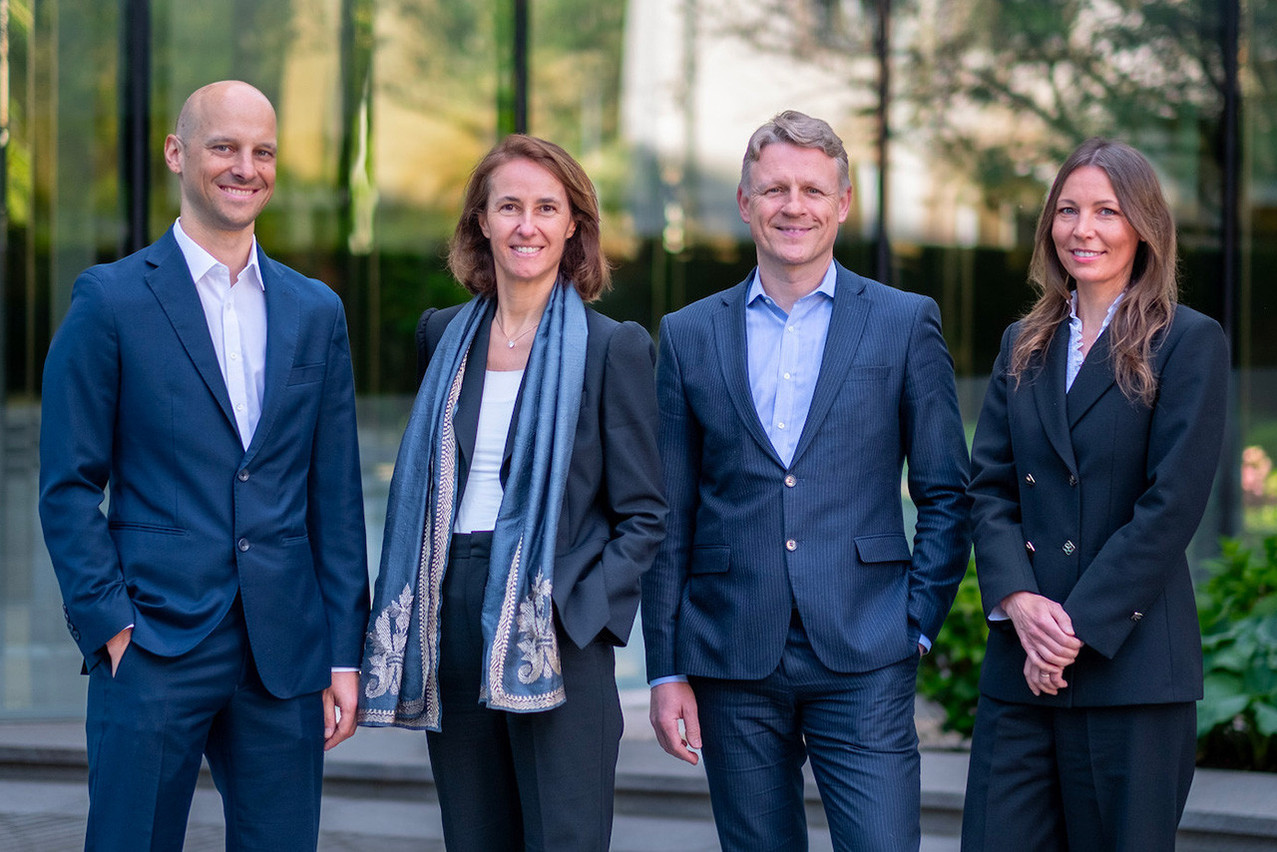 Jean Demuth, Head of External Asset Managers, Florence Winfield-Pilotaz, membre du comité exécutif en charge de l’Asset Servicing, Vincent Willem, Deputy Head of Asset Servicing, et Nicole Thomé, Head of Business Development.   (Photo: Banque de Luxembourg)