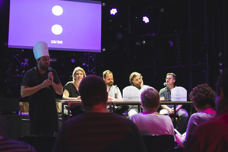 L’équipe des Rotondes, lors de la présentation presse. (Photo: Mariana Dos Santos)