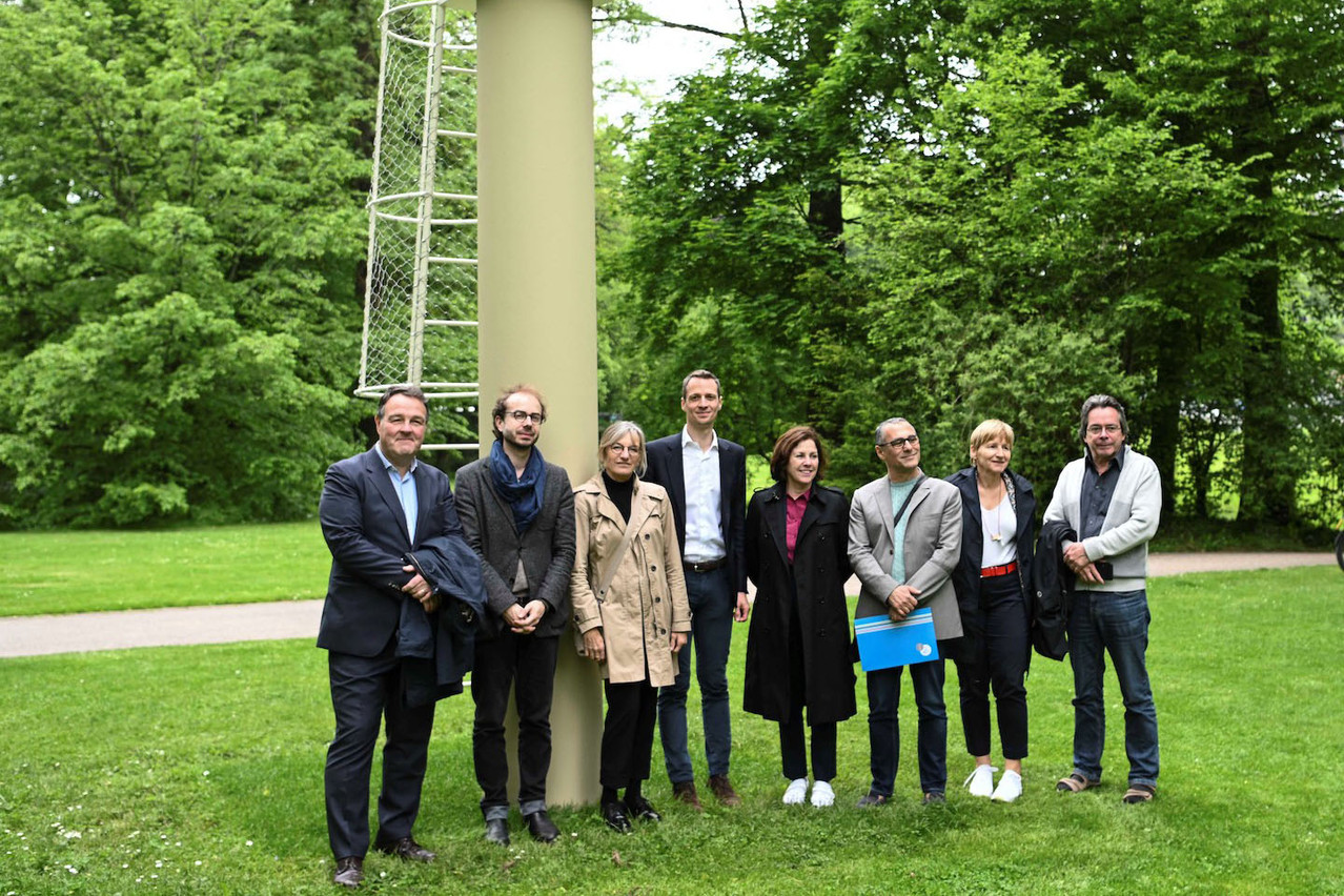 Inauguration de «Stirner Prothese», une œuvre de Bert Theis au parc municipal Édouard André le 21 mai 2019. (Photo: Photothèque de la Ville de Luxembourg)