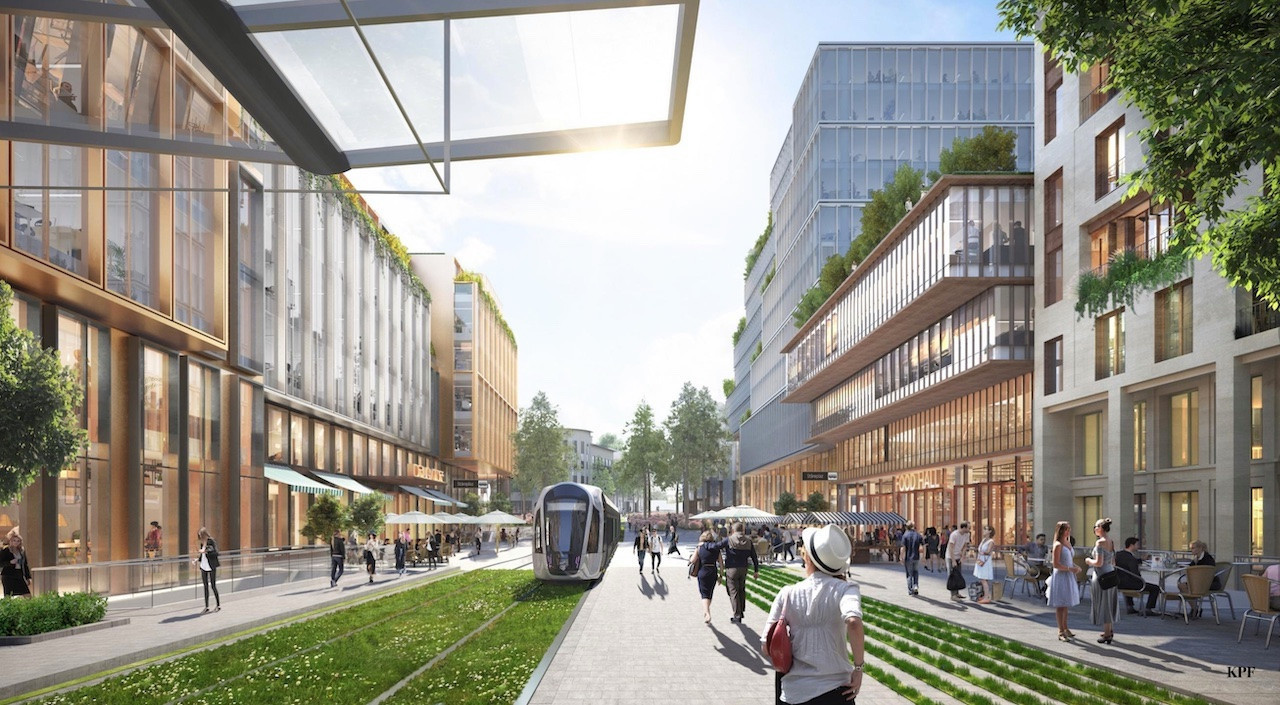 The new place de l’Etoile development will include housing, offices and commercial units. The city hopes it will bring new urban life to the area. Schroeder & associes/ KPF