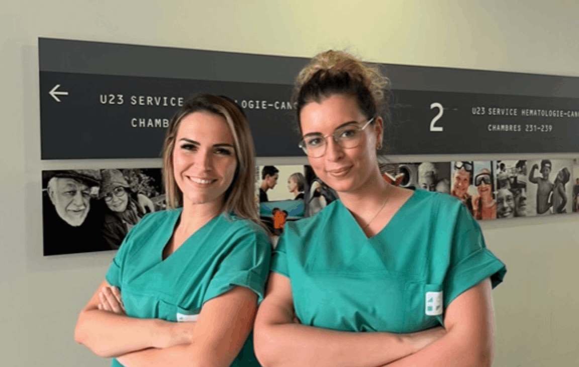 Audrey Benoist (left) and her colleague have specialised in taking care of breast cancer patients.  Photo: 
