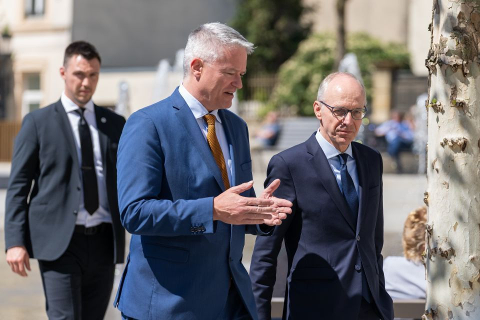 OECD secretary-general Mathias Cormann and prime minister Luc Frieden agree (CSV) on the need for pension reform, but not on the pace or concrete measures to be taken. Photo: SIP / Emmanuel Claude