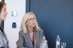Sonia Rucquoy (Hudson Luxembourg) at an “Off the record” session focussed on leadership and entrepreneurship held at Stibbe, 13 May 2025. Photo: Eva Krins/Maison Moderne