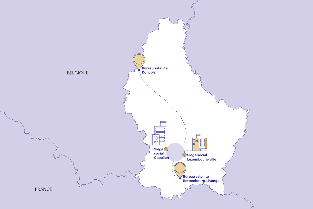 Value Partners s’engage pour réduire les temps de trajet de ses employés en proposant, depuis avril 2023, deux bureaux aux frontières. Infographie et crédit photos : Maison moderne 