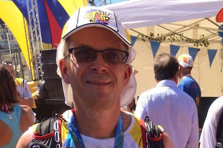 Olivier Blanc, COO de Société Générale Luxembourg, après le passage de la ligne d’arrivée du Grand Raid de La Réunion, en 2017. (Photo: DR)