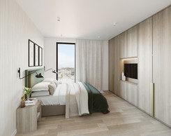 Vue d'une chambre à coucher (Illustration: Moreno Architecture & Associés)