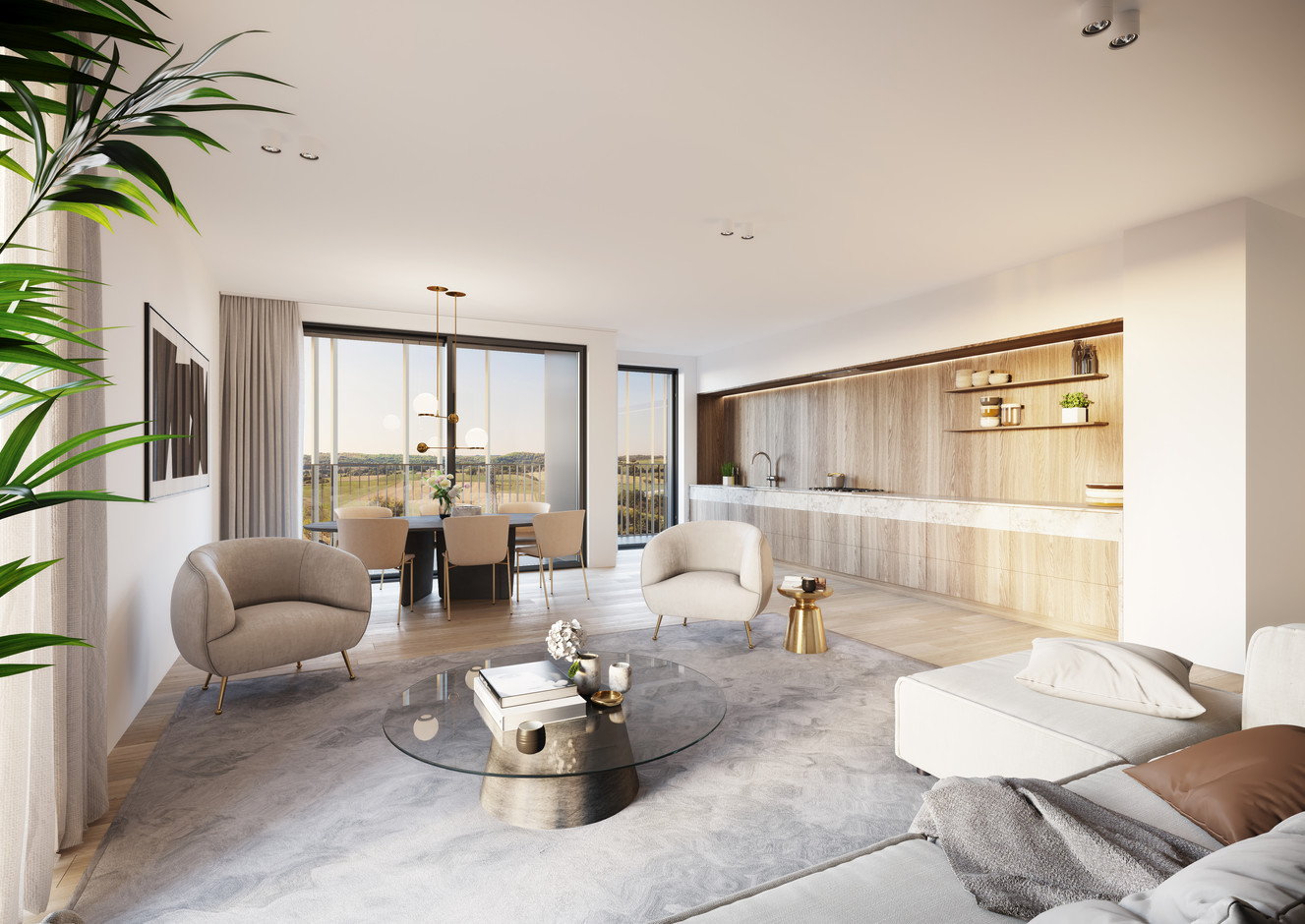 Vue intérieure d'un appartement Illustration: Moreno Architecture & Associés