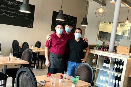 Thierry Finet, Stéphane Niclot et Pascal Audia (de gauche à droite) sont les trois associés d’Espace Gourmand’iz, le restaurant qui fait du bien à la zone commerciale de Foetz. (Photo: Espace Gourmand’iz)