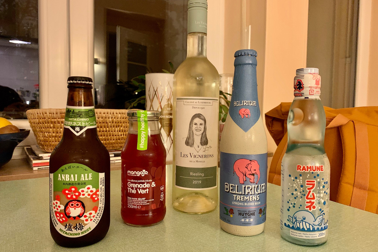 Limonades japonaises, bières spéciales asiatiques et belges, vin luxembourgeois, spiritueux: Dionyz propose de nombreuses options pour accompagner une soirée gourmande «at home»! (Photo: Maison Moderne)