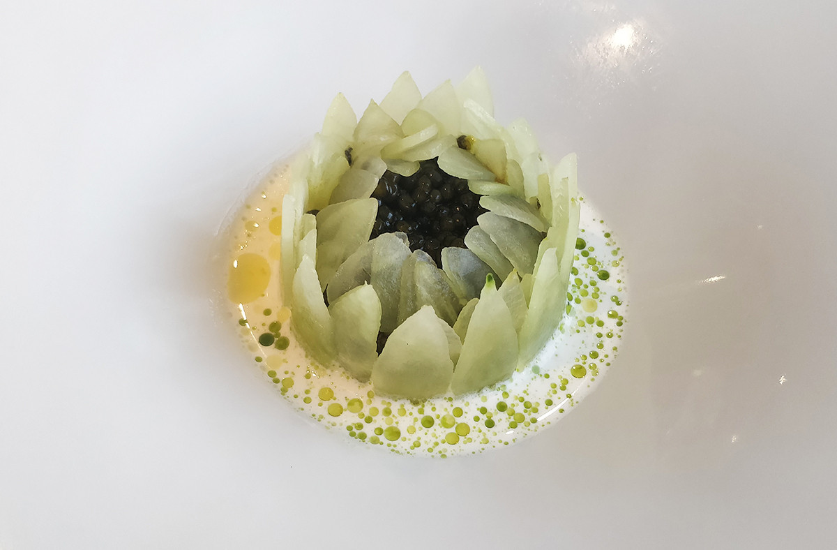 Le caviar fond dans la bouche avec sa sauce à base de stracciatella.   (Photo: Maison Moderne)