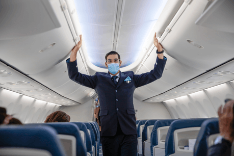 Masque obligatoire, respect des distances dans l’aéroport… Le parcours du client a été adapté aux nouvelles conditions sanitaires. (Photo: Romain Gamba/Maison Moderne)