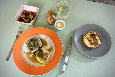 Le menu «Bib de la semaine» à emporter du chef Baptiste Heugens permet de passer un vrai moment gastronomique à la maison… (Photo: Maison Moderne)