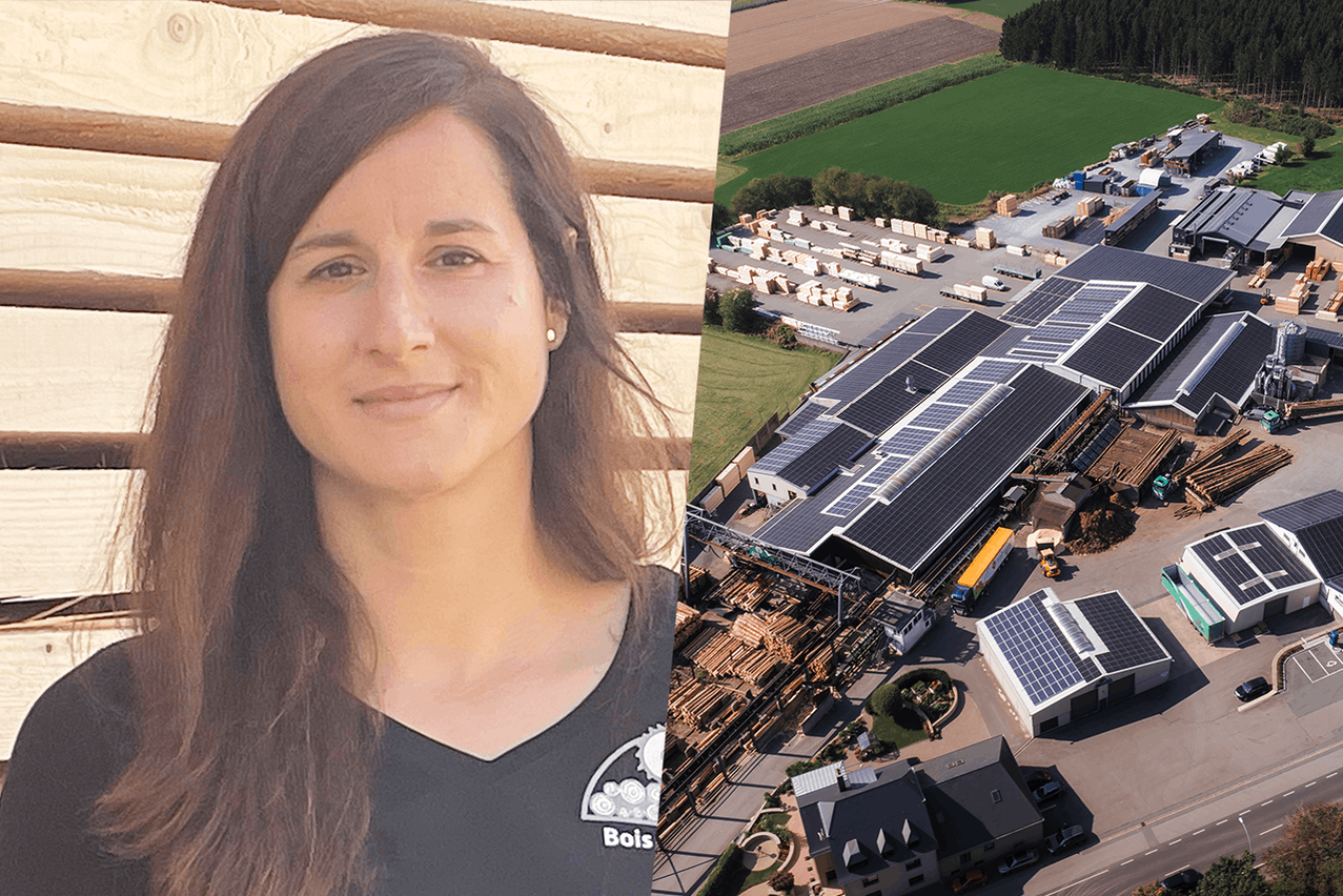 For Corinne Brever, sustainability is no longer limited to the environment. Since attending the Banque de Luxembourg’s CSR workshops, the family-run sawmill has also been developing initiatives focusing on staff and the way the business is run. (Photos: Bois Brever; layout: Paperjam)