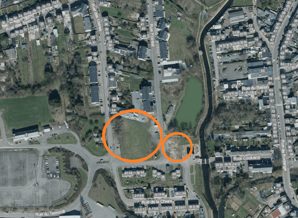 Localisation des parcelles. la ville d’Aubange