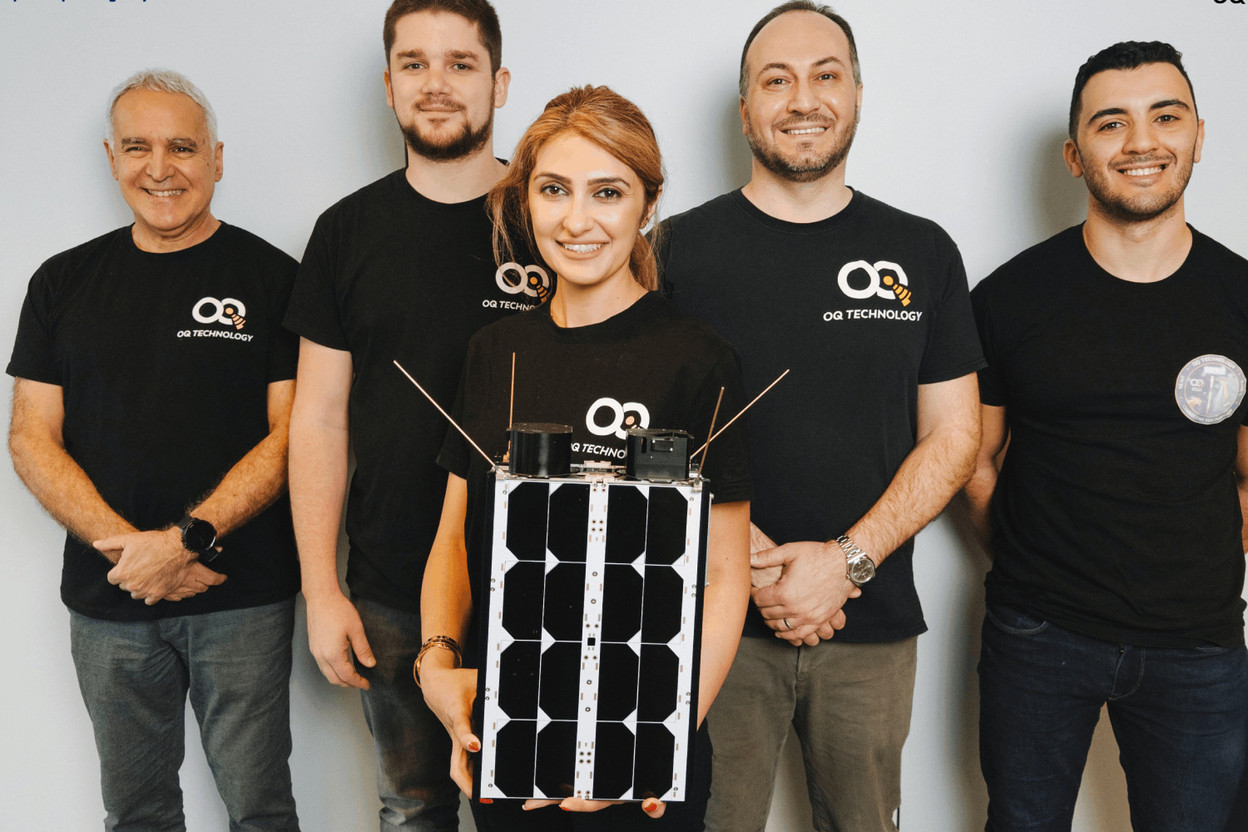 A step forward for Omar Qaise (second from right) and his team: a partnership with the European Space Agency. Photo: OQ Technology