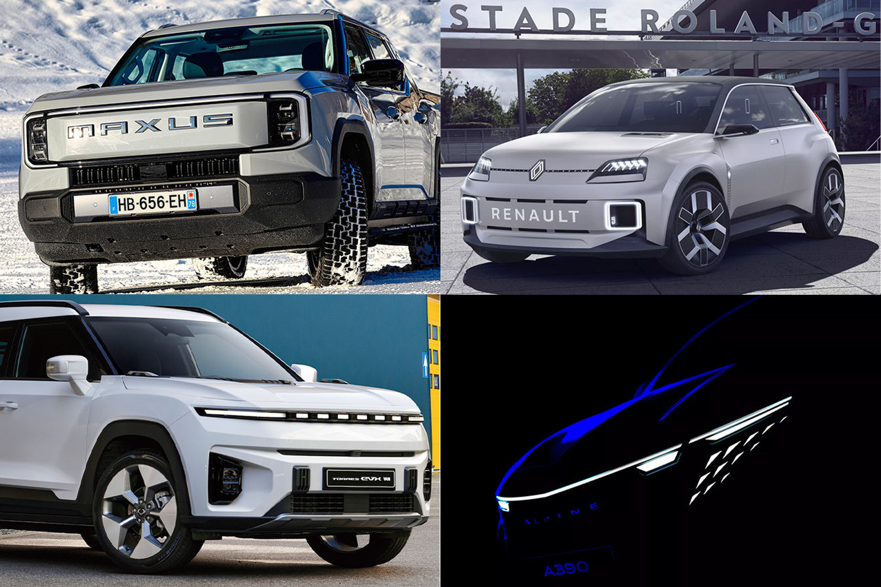 From the Renault 5 Roland-Garros to the Maxus pickup, brands are stepping up their bold electric launches. Photos: KGM, Renault, Alpine, PatriceMaurein/Maxus
